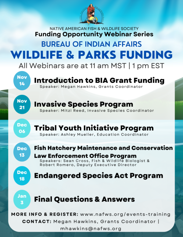 BIA Wildlife and Parks Funding Webinar Series: Invasive Species Program