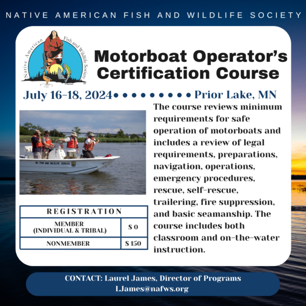 Motorboat Operator’s Certification Course (MOCC) for Tribal Nations