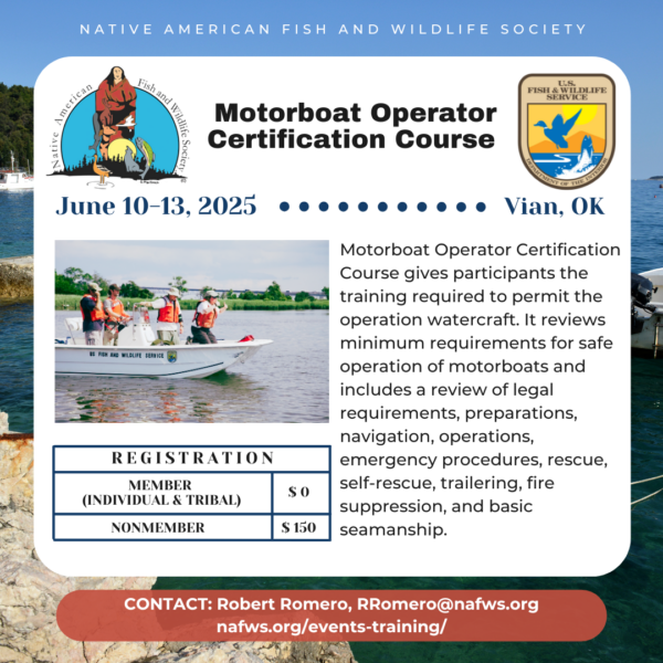 Motorboat Operator Certification Course (MOCC) for Tribal Nations 2025